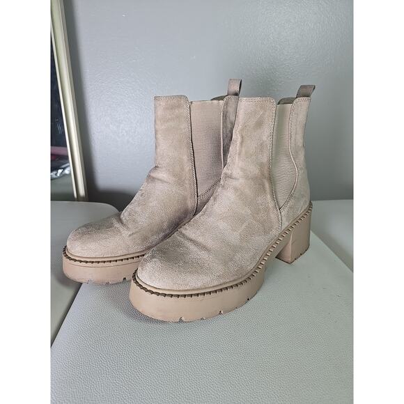 Platform Vanilla Latte Baddie Boots 10 Womens Winter Fall Cozy Casual Chic - Picture 3 of 8